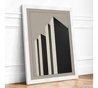 Ascending Towers Minimalist Framed Wall Art Print A3 White Frame