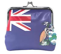 Ascension Island National Flag British Overseas Leather Coin Purse Women Cute Buckle Kiss Lock Card Change Purse for Coin, Ascension Island National Flag British Overseas, Classic