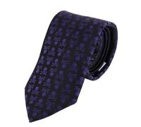 Ascentix Pirate Skull and Crossbones Necktie, Purple on Black