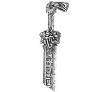 ASCHXUGX S925 Sterling Silver Broken Sword Pendant, Men's Pattern Broken Sword Sterling Silver Pendant Necklace,Silver,Pendant + Chain 50cm