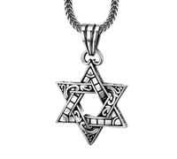 ASCHXUGX S925 Sterling Silver Hexagram Necklace Pendant, Men And Women Fashion Jumper Chain Pendant Necklace,Silver,Single Pendant