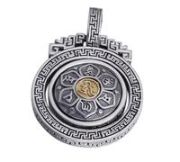 ASCHXUGX S925 Sterling Silver Six Words of Truth Auspicious Cloud Pendant, Men And Women Vintage Lotus Pendant Necklace,Silver,Single Pendant