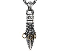 ASCHXUGX S925 Sterling Silver Vajra Pestle Pendant, Men's And Women's Vintage Demon Pestle Pendant Necklace,Silver,Single Pendant