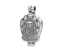 ASCHXUGX S925 Sterling Silver Vintage Oubliette Pendant Necklace, Men's And Women's Six Words of Truth Necklace Pendant,Silver,Pendant + Chain 50cm