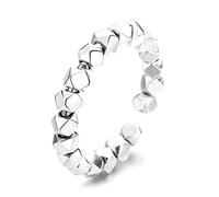 ASCHXUGX Sterling Silver Irregular Broken Silver Open Ring, Fashionable S925 Sterling Silver Ladies Ring,Silver,6