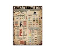 Ascigo Funny Metal Tin Sign Chakra Knowledge Home Bar Office Shop Bathroom Signs Wall Decor Tin Sign Chic Art Wall Metal Decorations Funny Iron Plaque Signs Gift for Living Room Office 8x12 inch