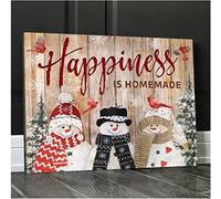 Ascigo Funny Metal Tin Sign Happiness is Homemade Snowman Tin Signs Vintage Funny Signs Unique Home Decorations Wall Decor Metal Poster for Bedroom Office 8x12 inch