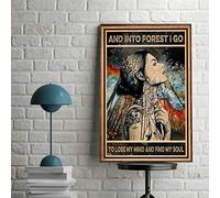 Ascigo Metal Signs Decor Vintage Hippie Girl and Into The Forest I Go to Lose My Mind and Find My Soul Vintage Hippie Soul Gift Tin Sign Chic Art Wall Metal Funny Plaque Signs Gift for Room 8x12 inch