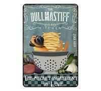 Ascigo Rustic Metal Decor The Buffmastiff Kitchen The Secret Ingredient is Love Funny Bathroom Tin Sign Chic Art Wall Metal Decorations Funny Iron Plaque Signs Gift for Living Room Office 8x12 inch