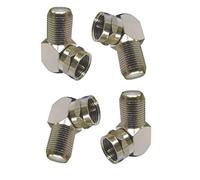 AS Socket Female to F Plug Male Connector 90 Degree Angled (Pack of 4)