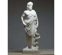 Asclepius God of Medicine Greek Alabaster Statue Figure Sculpture 9 inches