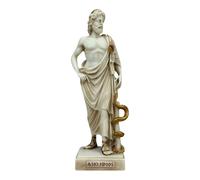 Asclepius Greek God of Medicine Physicians Handmade Grey Patina Statue Sculpture