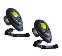 ASCO 2x Premium Clicker, PET Dog Puppy Cat Horse Finger Clicker, Ergonomic Quality Training Clicker, black AC01F2X, Pack of 2