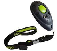 ASCO Premium Clicker, Dog and Cat Clicker for Professional Clicker Training with Stretch Bracelet, Black, ASCO-01PA