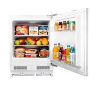 ASCOLI 110L Integrated Under Counter Fridge, UnderCounter Larder Fridge, Reversible Door, Direct Cooling, Led Light, Mechanical Temperature Control, Adjustable Levelling Legs, Removable Glass Shelves