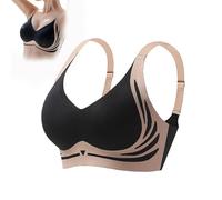 Ascoly Bra, Lushfitting Powerful Push-Up Seamless Bra, Wireless Full Coverage Support Anti Sagging Underwear (UK, Alpha, M, Regular, Regular, Black)