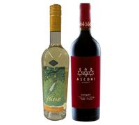 Asconi June Chardonnay White 750Ml And Velvet Cabernet Merlot Red Wine 750Ml Sweet Rich Full-Bodied Smooth Premium Origin Moldova Combo Pack