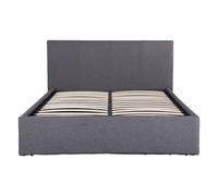 Ascot Double Ottoman Bed Fabric Grey 5 x 7ft
