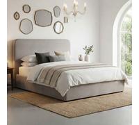 ascot fabric ottoman storage king size bed in grey
