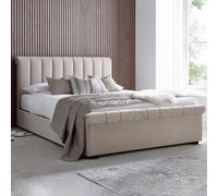 Ascot Natural Stone Upholstered Sleigh Ottoman - Double Bed Frame Only