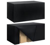 Ascoza 2 Pack Fitted Tablecloth for 4 Foot Rectangle Tables 48 x 24 Inch Black Table Covers Water Resistant Polyester Table Cloth for Wedding, Parties,Display, Trade Show (Black)