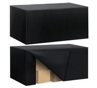 Ascoza 2 Pack Fitted Tablecloth for 6 Foot Rectangle Tables 72 x 30 Inch Black Table Covers Water Resistant Polyester Table Cloth for Wedding, Parties,Display, Trade Show (Black)