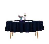 Ascoza 2pack 90 Inch Navy Round Tablecloth in Washable Polyester Fabric for Wedding/Banquet/Restaurant/Parties