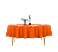 Ascoza 2pack 90 Inch Orange Round Tablecloth in Washable Polyester Fabric for Wedding/Banquet/Restaurant/Parties