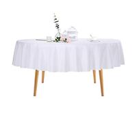 Ascoza 2pack 90 Inch White Round Tablecloth in Polyester Fabric for Wedding/Banquet/Restaurant/Parties