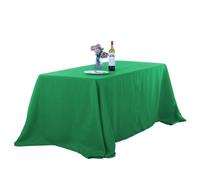 Ascoza 2pack 90x156 Inch Emerald Rectangular Tablecloth 8 Feet Table Cloth in Polyester Fabric for Wedding/Banquet/Restaurant/Parties