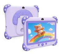 Ascrecem Kids Tablet Android 7 inch Childrens Tablet for Kids with WiFi Dual Camera Parental Control 32GB ROM 128GB Expand Toddler Tablets with Kid Software Educational Games Ages 3 to 7 Years(Purple)