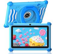 ascrecem Kids Tablets 7 Inch Android 15 Toddler Tablet for Kids with 2.4G+5G WiFi6 Penta Core 6GB RAM 32GB ROM Baby Tablet Dual Camera 128GB Expandable Parental Control Educational Games (Blue)