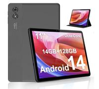 ascrecem Tablet 11 Inch Android 14 Tablet Octa Core 14GB RAM 128GB ROM 1TB Scalable 8000mAh Widevine L1 2.4G+5G WiFi 6 Bluetooth 5.0 Dual Camera 8MP+2MP Tablets PC with Protective Cover Grey
