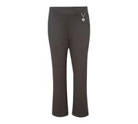 ASD Accessories Back to School Pull Up Girls School Trousers Slim Leg Jersey Stretchy Comfortable Trousers with Heart Pendant (UK, 16-17 Years, Slim, Grey)