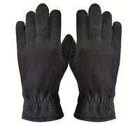 ASD Accessories Mens Polor Fleece Gloves Thinsulate Lined Full Finger Thermal Winter Wooly Work (Black Fleece Gloves)
