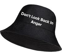 ASD Accessories Oasis Song Bucket Hats, Printed - 100% Cotton, Adult One-Size fits All (UK, Alpha, One Size, Dont Look Back in Anger)