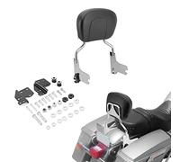 ASD Detachable Chrome Passenger Sissy Bar W/Backrest Pad & 4-Point Docking Hardware Kit Compatible with Harley Davidson 1997-2008 Touring Electra Glide Road King Street Glide