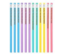 ASD Jewelry 12 Pack Personalized Affirmation Pencils with Custom Engraved Name, Rubber End Tips - Back to School, Personalized Student Gift, Teacher Appreciation Gift
