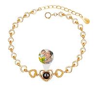 ASD Jewelry Heart Bracelet with Custom Personalized Photo Projection, Memorial Bracelet for Women, Girlfriend, Mom