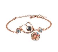 ASD Jewelry Heart Bracelet with Custom Photo Projection, Personalized Memorial Bracelet for Women, Girlfriend, Mom