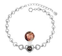 ASD Jewelry Heart Bracelet with Custom Photo Projection, Personalized Memorial Bracelet for Women, Girlfriend, Mom
