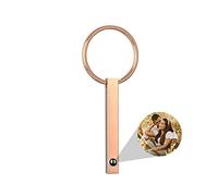 ASD Jewerly Custom Bar Keychain With Picture,Personalized Photo Keychain with Name Text I Love You in 100 Languages Love Projection Keyring,Customizable Gifts for Men Women Boyfriend Couple