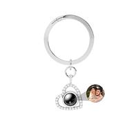 ASD Jewerly Custom Bar Keychain With Picture,Personalized Photo Keychain with Name Text I Love You in 100 Languages Love Projection Keyring,Customizable Gifts for Men Women Boyfriend Couple