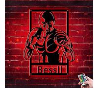 ASD Jewerly Custom Boxer Metal Sign With LED Light, 8 in, 12 in, 16 Color Remote Control, Wall Mount, Sports Decorative Sign