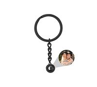 ASD Jewerly Custom Circle Keychain With Picture,Personalized Photo Keychain with Name Text I Love You in 100 Languages Love Projection Keyring,Customizable Gifts for Men Women Boyfriend Couple