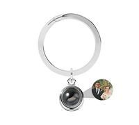 ASD Jewerly Custom Circle Keychain With Picture,Personalized Photo Keychain with Name Text I Love You in 100 Languages Love Projection Keyring,Customizable Gifts for Men Women Boyfriend Couple