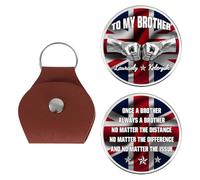 ASD Jewerly Once A Brother, Always A Brother, No Matter The Distance Pocket Hug Keychain, Personalized To My Brothers Pocket Token Coins Keychain, Custom Brothers Leather Token Keychains Gift