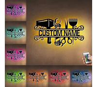 ASD Jewerly Personalized Barber Shop Neon Sign Light, Custom Name LED Sign, Metal Wall Art, 8 in, 10 in, 12 in