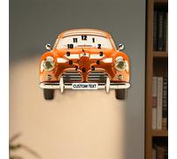 ASD Jewerly Personalized Classic 3D Car Clock,Custom Name Text Car Wall Clock for Garage Office Home Bedroom Living Room Bathroom Kitchen Decor，Gift for Men/Boy/Dad/Papa/Husband/Boyfrend,Father's Day