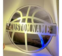 ASD Jewerly Personalized Mirror Light Basketball Neon Sign,Custom Name Basketball Ball Sign